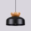 Suspension Bois Noir/Bois Naturel E27 1 Marion