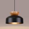 Suspension Bois Noir/Bois Naturel E27 1 Marion