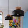 Suspension Bois Noir/Bois Naturel E27 1 Marion