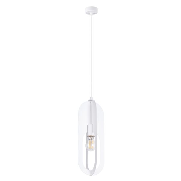 Lustre Acier Blanc E27 1 Nicus