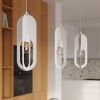 Lustre Acier Blanc E27 1 Nicus