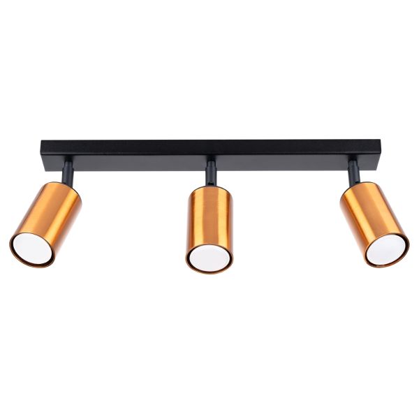 Plafonnier Acier Noir/Cuivre GU10 3 Winx Line