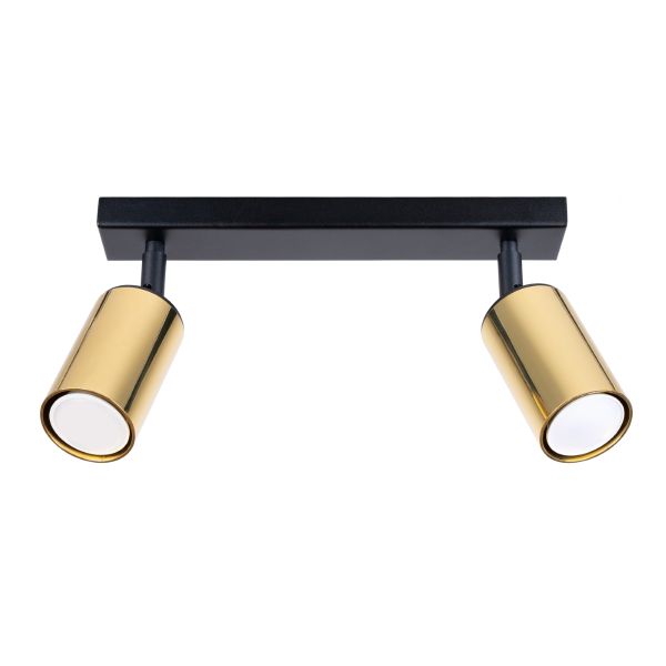 Plafonnier Acier Or/Noir GU10 2 Winx