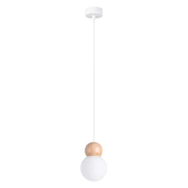 Suspension Verre Blanc/Bois Naturel G9 1 Pekka