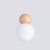 Suspension Verre Blanc/Bois Naturel G9 1 Pekka