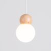 Suspension Verre Blanc/Bois Naturel G9 1 Pekka