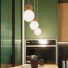 Suspension Verre Blanc/Bois Naturel G9 1 Pekka