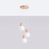 Suspension Verre Blanc/Bois Naturel G9 3 Pekka