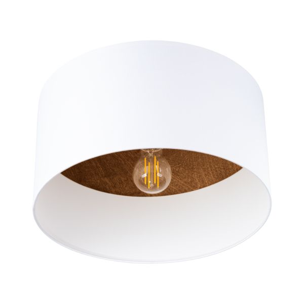 Plafonnier Tissu Blanc/Marron Foncé E27 1 Telesto