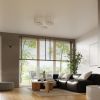 Plafonnier Tissu Blanc/Marron Foncé E27 1 Telesto