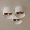 Plafonnier Tissu Blanc/Marron Foncé E27 1 Telesto