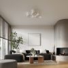 Plafonnier Tissu Blanc/Marron Clair E27 1 Telesto