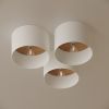 Plafonnier Tissu Blanc/Marron Clair E27 1 Telesto