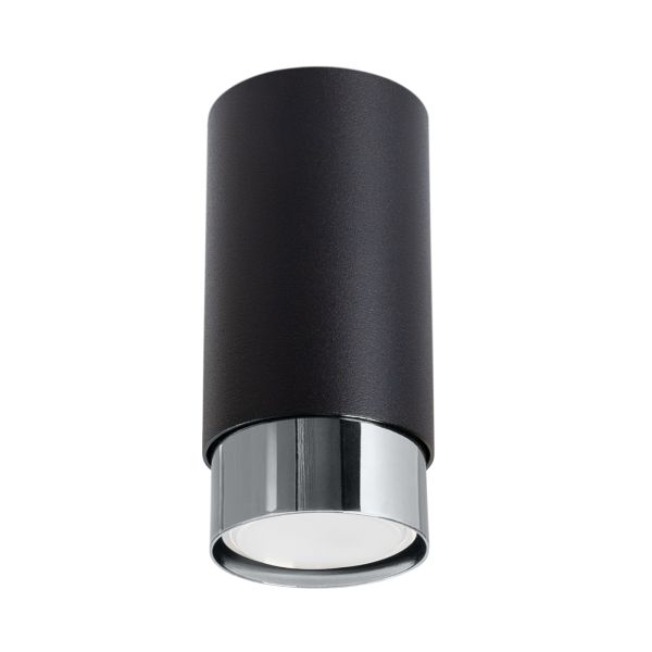 Plafonnier Acier Noir/Chromé GU10 1 Nero 12.5