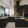 Plafonnier Acier Noir/Or GU10 1 Nero 12.5