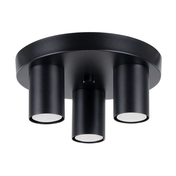 Plafonnier Acier Noir GU10 3 Lagos