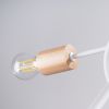 Lustre Acier Blanc/Bois Naturel E27 5 Ember