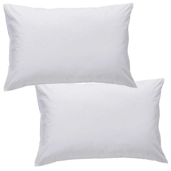 Lot 2 Protèges oreiller 50x70 cm Polyester Quilte Blanc
