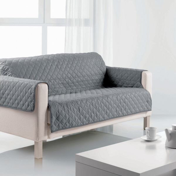 Protège canapé 2 places 175x210 cm Polyester Gris