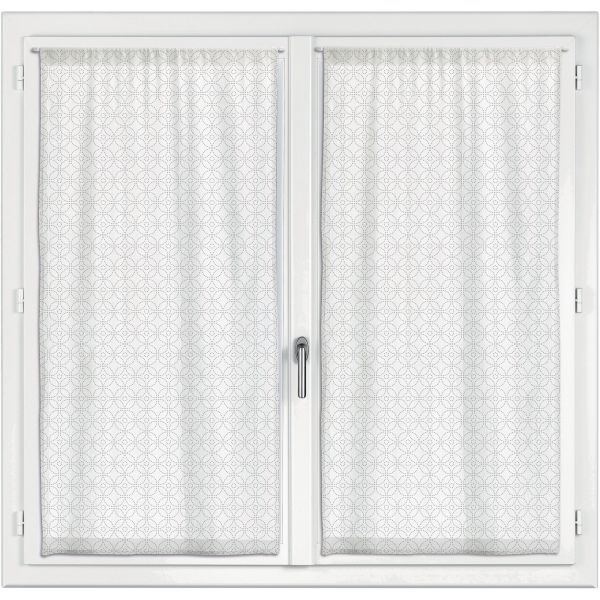 Lot de 2 voilages 70x190 cm Coton Blanc
