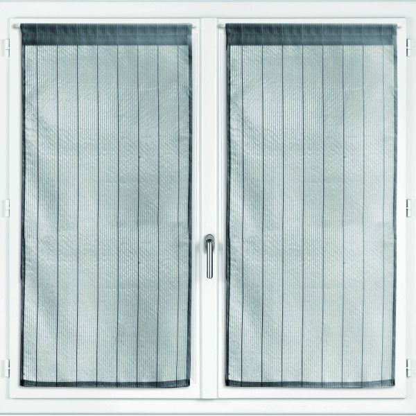 Lot de 2 voilages 60x120 cm Polyester Gris