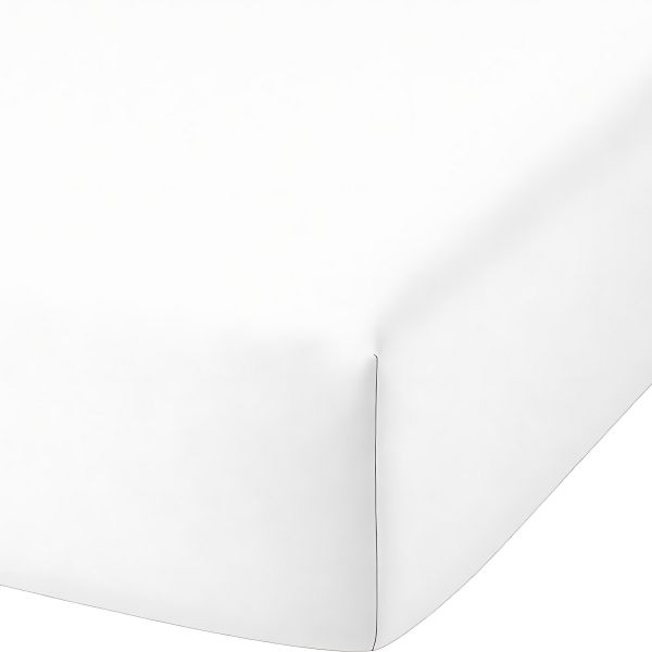Drap housse 140x190 cm Bambou Métis Blanc