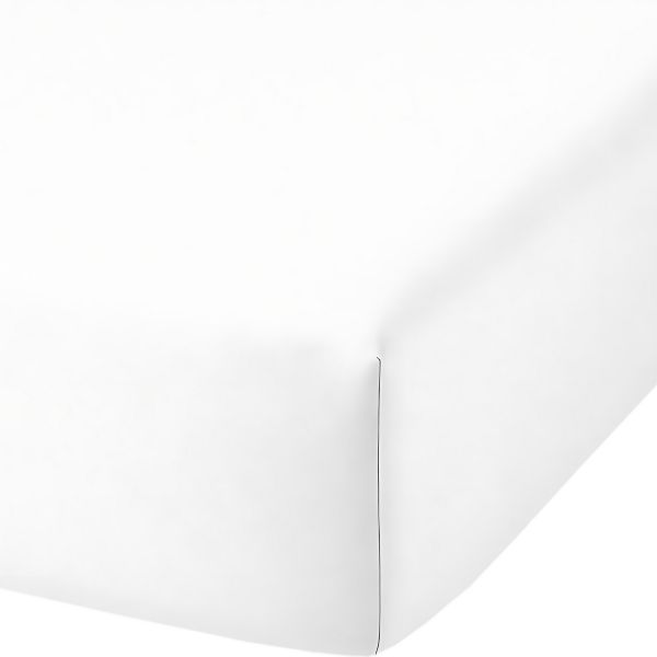 Drap housse 160x200 cm Bambou Métis Blanc