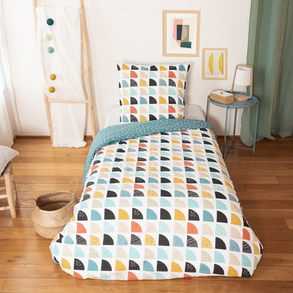 Parure de lit enfant 140x200 cm Polycoton Blue