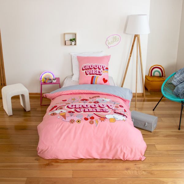Parure de lit enfant 140x200 cm Microfibre Groovy Vibes