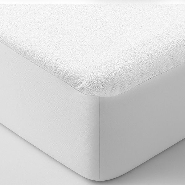 Protège matelas 180x200 cm Coton Bouclette éponge – Imperméable Blanc