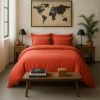 Taie d'oreiller 50x70 cm Percale de Coton Lavé Terre De Sienne