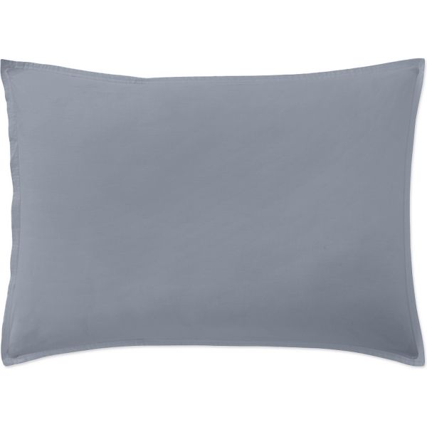Taie d'oreiller 50x70 cm Percale de Coton Lavé Bleu Forever