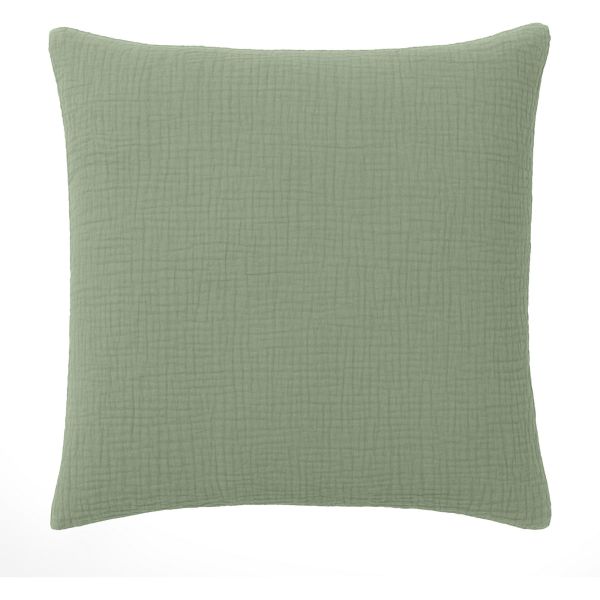 Taie d'oreiller 65x65 cm Gaze de Coton Lavé Vert Givrée