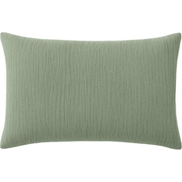 Taie d'oreiller 50x70 cm Gaze de Coton Lavé Vert Givrée