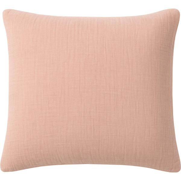 Taie d'oreiller 65x65 cm Gaze de Coton Lavé Rose Lotus