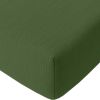 Drap housse 140x190 cm Gaze de Coton Lavé Vert Cèdre