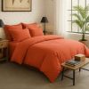 Housse de couette 240x260 cm Percale de Coton Lavé Terre De Sienne