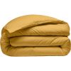 Housse de couette 220x240 cm Percale de Coton Lavé Jaune Moutarde
