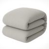 Housse de couette 220x240 cm Gaze de Coton Lavé Gris Glacier