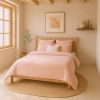 Housse de couette 240x260 cm Gaze de Coton Lavé Rose Lotus
