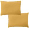Lot 2 taies d'oreiller 50x70 cm Percale de Coton Lavé Jaune Moutarde