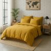 Lot 2 taies d'oreiller 50x70 cm Percale de Coton Lavé Jaune Moutarde