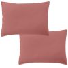 Lot 2 taies d'oreiller 50x70 cm Percale de Coton Lavé Vieux Rose