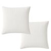 Lot 2 taies d'oreiller 65x65 cm Gaze de Coton Lavé Blanc Pur