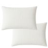 Lot 2 taies d'oreiller 50x70 cm Gaze de Coton Lavé Blanc Pur