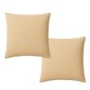 Lot 2 taies d'oreiller 65x65 cm Gaze de Coton Lavé Ecru Naturel