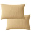 Lot 2 taies d'oreiller 50x70 cm Gaze de Coton Lavé Ecru Naturel