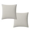 Lot 2 taies d'oreiller 65x65 cm Gaze de Coton Lavé Gris Glacier
