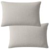 Lot 2 taies d'oreiller 50x70 cm Gaze de Coton Lavé Gris Glacier