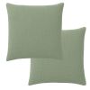 Lot 2 taies d'oreiller 65x65 cm Gaze de Coton Lavé Vert Givrée